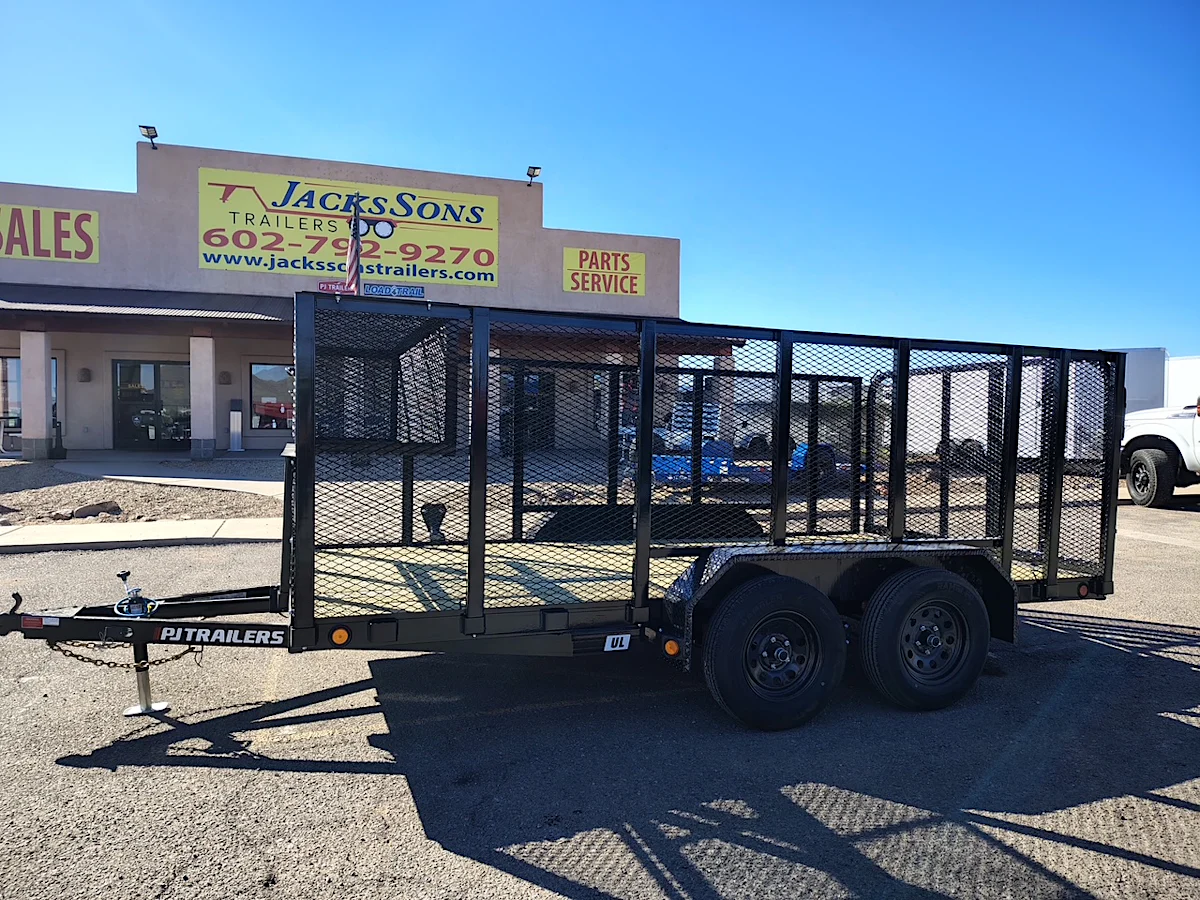 P.J. Trailers 14x77 Tandem Axle, 7K GVWR, Channel Utility, 4' Sides, Landscape Toolbox - Stock #PPJ11199 - Image 2 of 4 P.J. Trailers 14x77 Tandem Axle, 7K GVWR, Channel Utility, 4' Sides, Landscape Toolbox - Stock #PPJ11199 - Image 2 of 4
