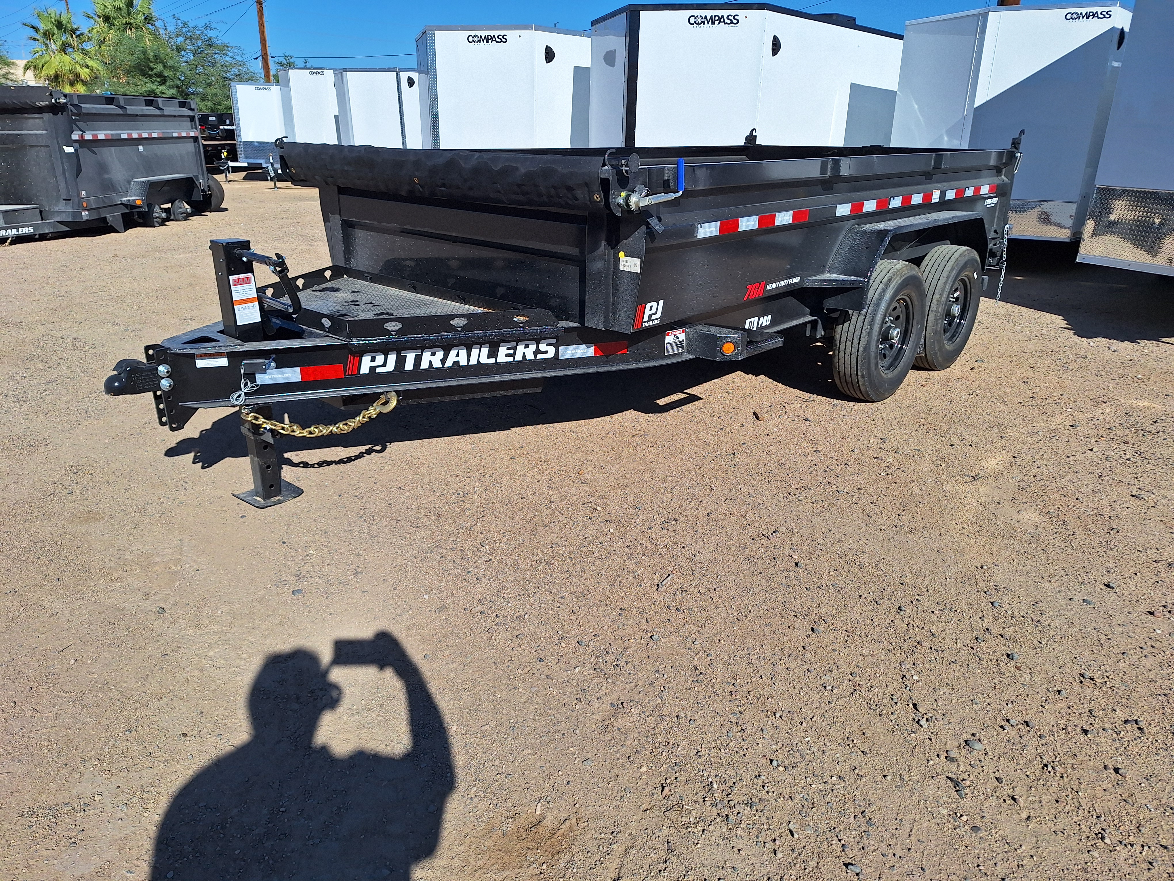 P.J. Trailers 16x83 Tandem Axle, 14K GVWR, Low Pro Dump, 24" Sides, 14Ply Tires - Stock #PJD1605 - Image 1 of 10