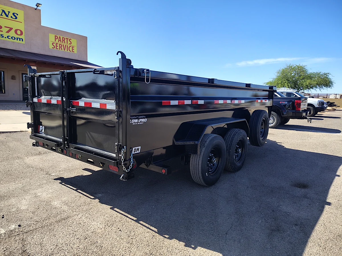 P.J. Trailers 14x83 Tandem Axle, 15,400 GVWR, Low Pro Dump, 36" Sides, 14 Ply Tires - Stock #PJD1696 - Image 11 of 12 P.J. Trailers 14x83 Tandem Axle, 15,400 GVWR, Low Pro Dump, 36" Sides, 14 Ply Tires - Stock #PJD1696 - Image 11 of 12