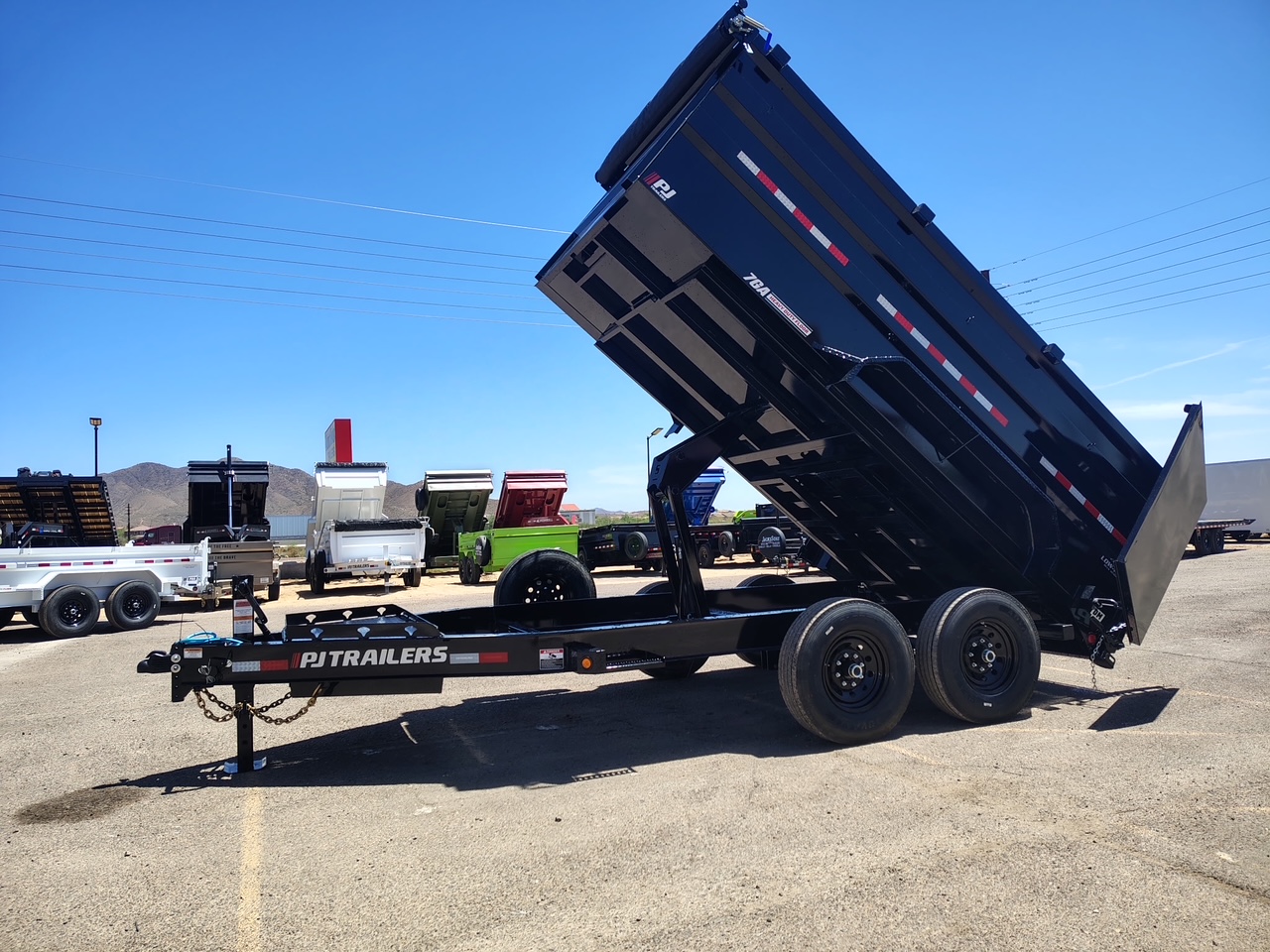 P.J. Trailers 12x83 Tandem Axle, 15,400 GVWR, Low Pro Dump, 48" Sides, 14 Ply Tires - Stock #PJD1700 - Image 9 of 10