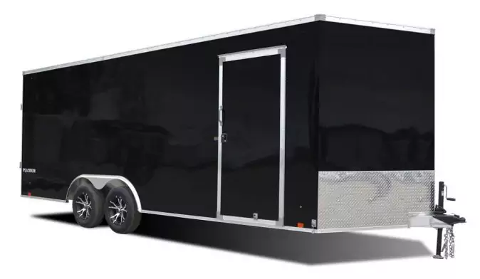 black enclosed compass cargo trailer