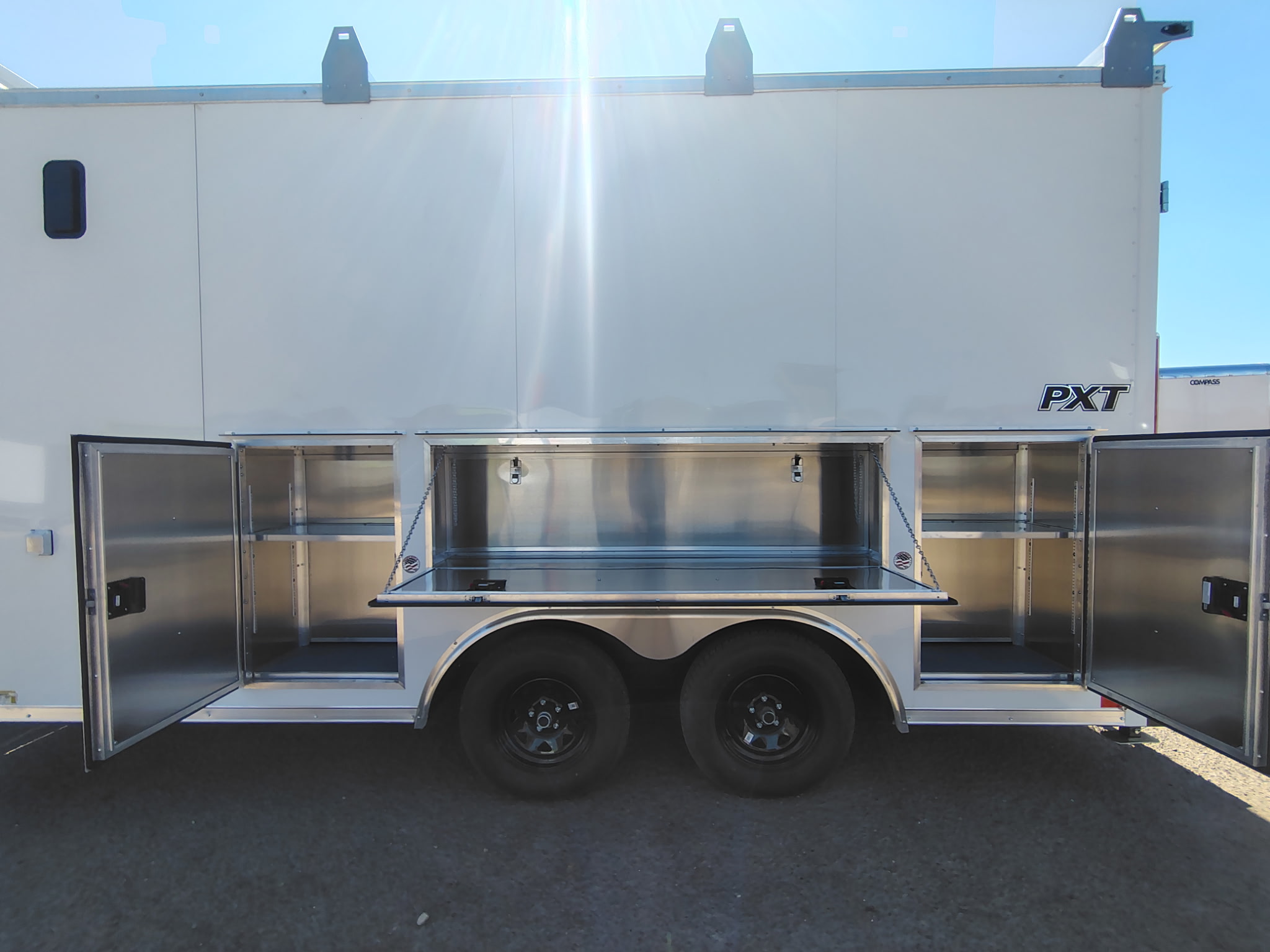 Pace American 16x8.5 PXT Hammer, 7K GVWR, Workbench, Ladder Rack, 6" Additional Height, Ramp Door - Stock #CMP2881 - Image 6 of 11
