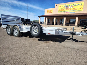 Aluma 16x80 All Aluminum, 8.5K GVWR, Tandem Axle, Electric Brake, Ramps, W/ Tailgate, RTD (8016TA-EL-R-TG-RTD)