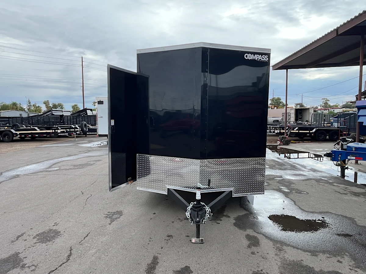 Compass Compass 7'x12' Enclosed Cargo Trailer w/ Ramp Door - Stock #CMP2918 - Image 1 of 9 Compass Compass 7'x12' Enclosed Cargo Trailer w/ Ramp Door - Stock #CMP2918 - Image 1 of 9