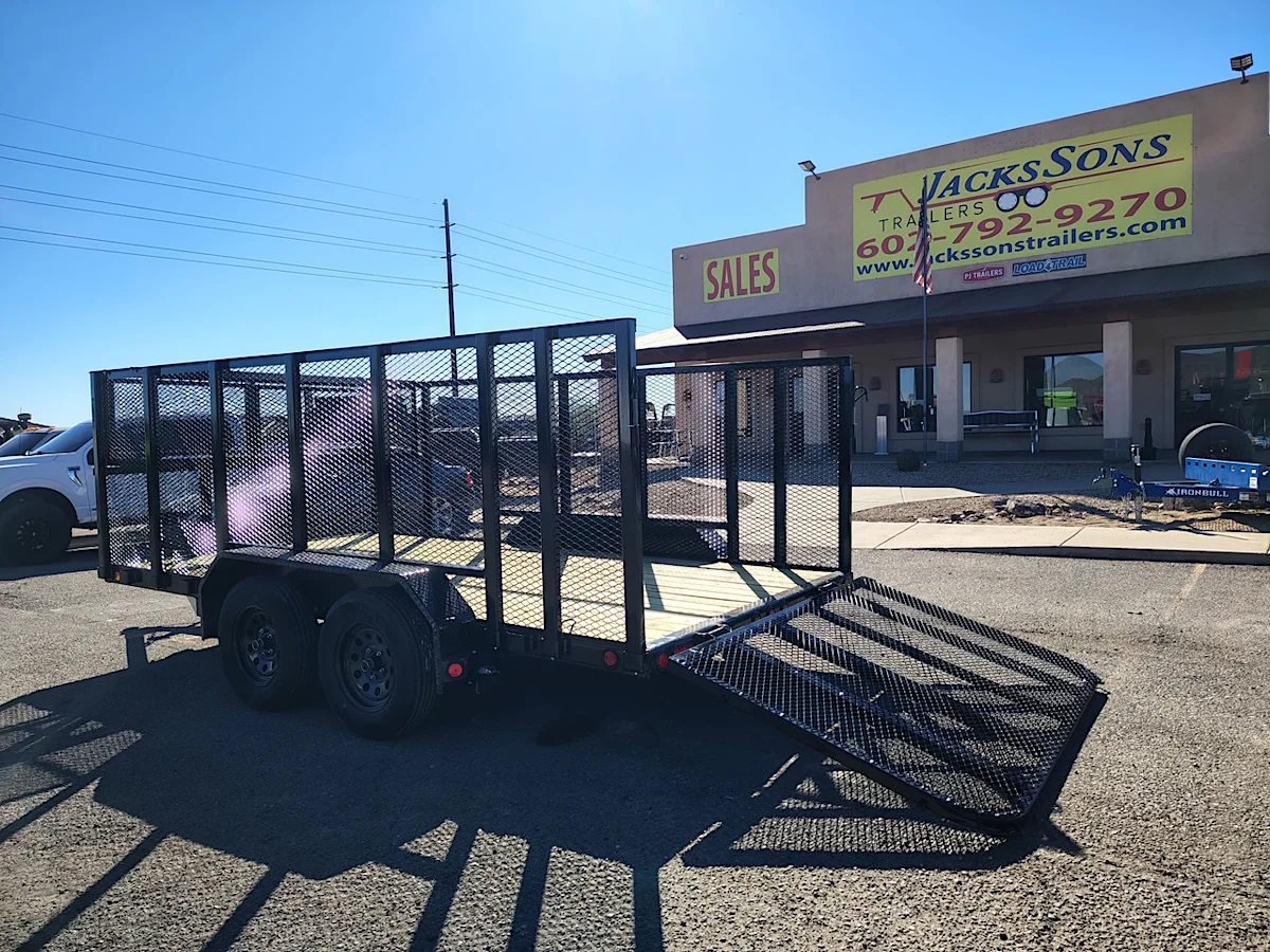 P.J. Trailers 14x77 Tandem Axle, 7K GVWR, Channel Utility, 4' Sides, Landscape Toolbox - Stock #PPJ11200 - Image 4 of 4 P.J. Trailers 14x77 Tandem Axle, 7K GVWR, Channel Utility, 4' Sides, Landscape Toolbox - Stock #PPJ11200 - Image 4 of 4