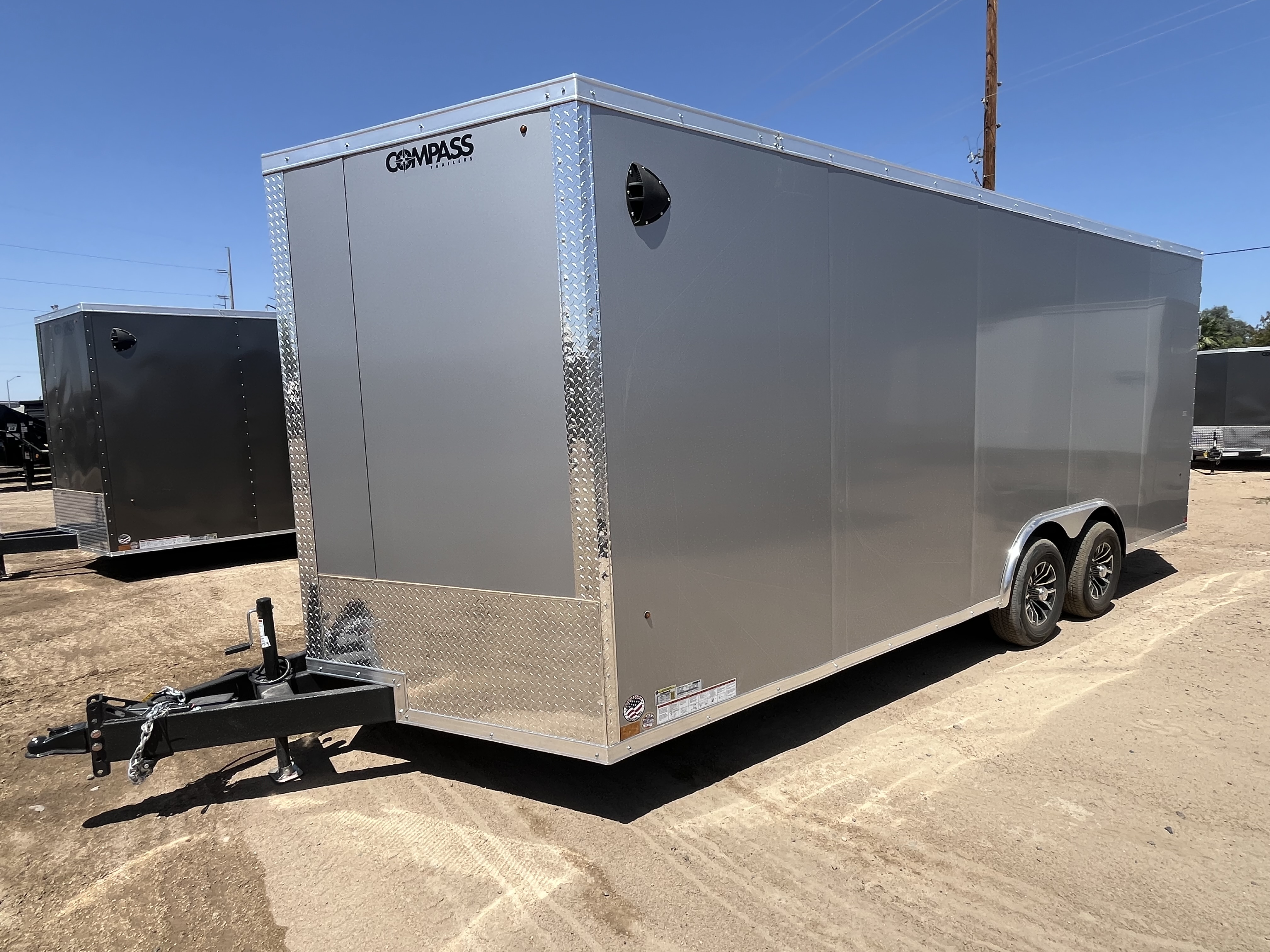 Compass 20x8.5 Jasper SE Car Hauler, 10K GVWR, Ramp Door, A/C, White Wall / Ceiling, RTP Floor - Stock #CMP2857 - Image 9 of 10