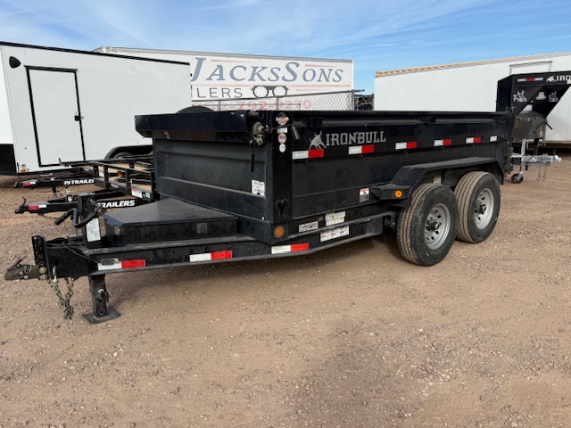 IRONBULL 12X72 TANDEM AXLE DUMP, 14K GVWR, 14PLY, 24" SIDES - Stock #USD7424 - Image 1 of 6