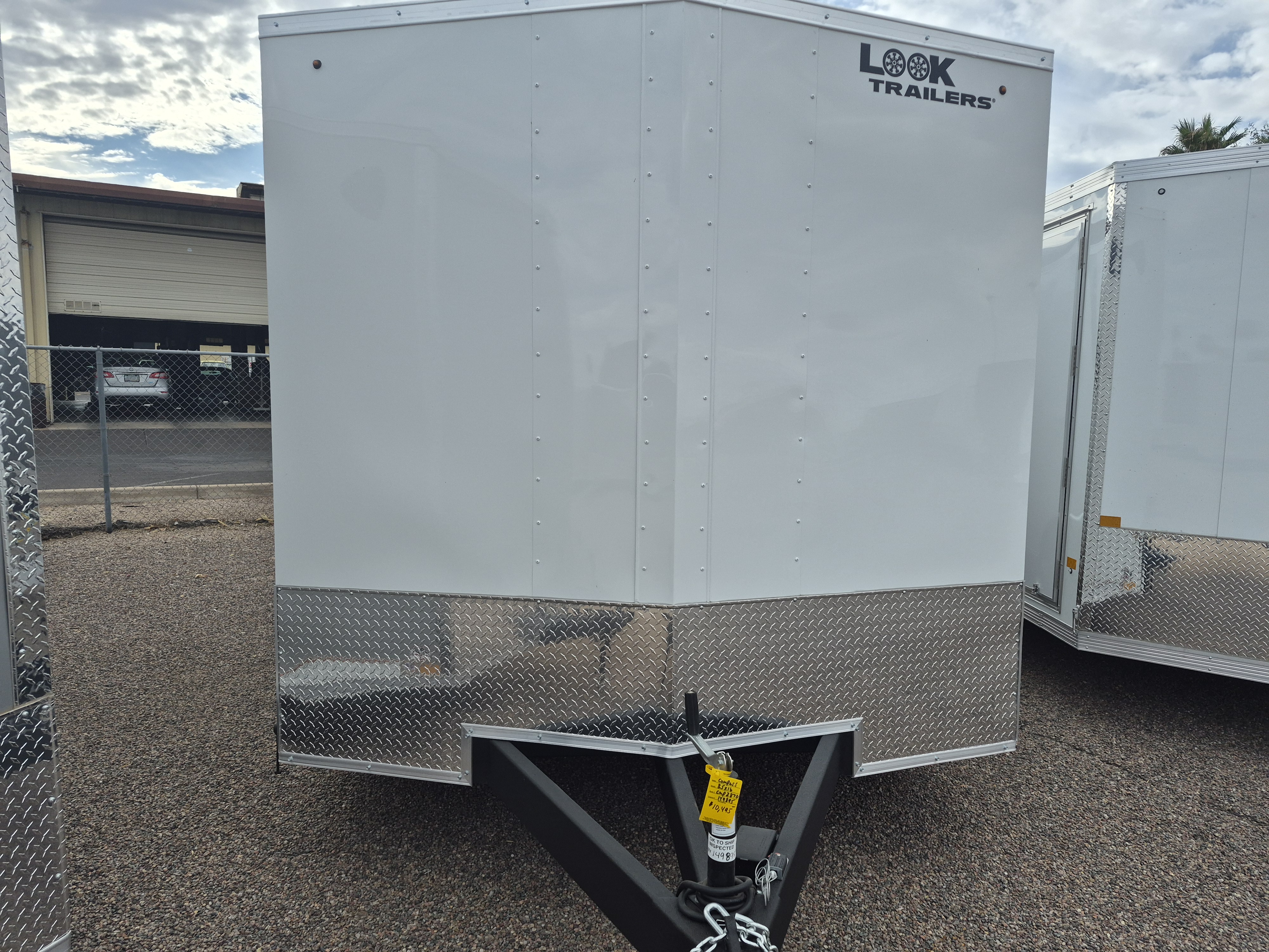 Compass 16x8.5 ST DLX Flat Top V-Nose Car Hauler 7K GVWR,  Wall Posts - 24" OC to 16", Ramp Door - Stock #CMP2870 - Image 1 of 4