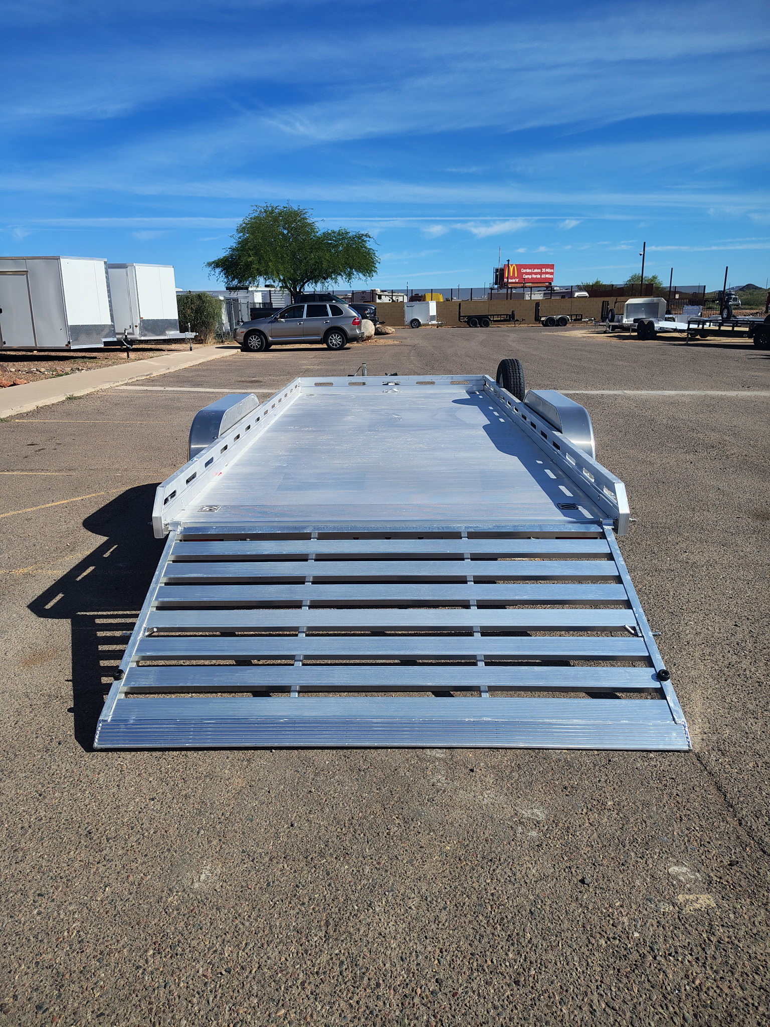 Aluma 16x80 All Aluminum, 8.5K GVWR, Tandem Axle, Electric Brake, Ramps, W/ Tailgate, RTD (8016TA-EL-R-TG-RTD) - Stock #ALU373 - Image 3 of 8