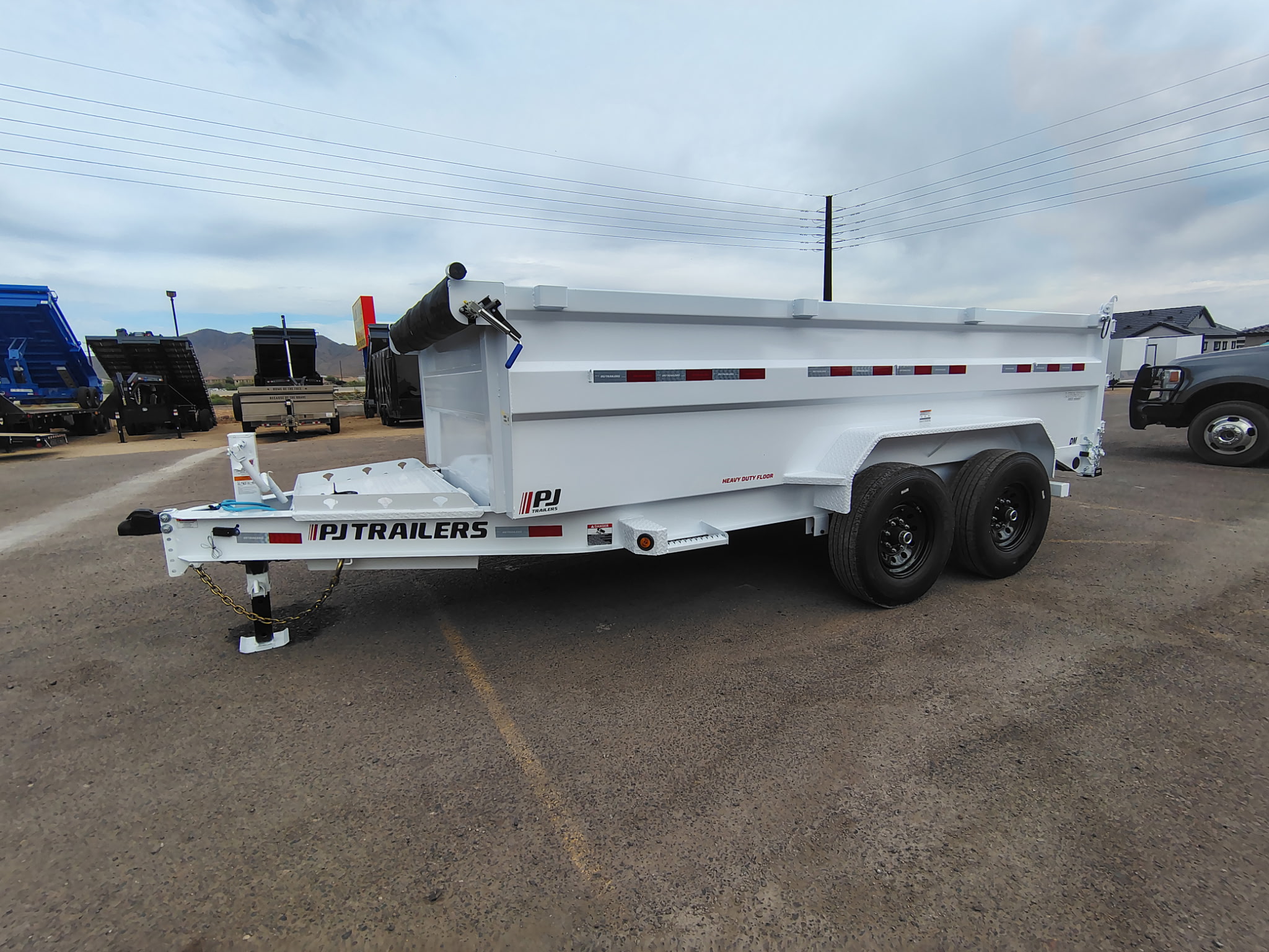PJ Trailers 14'x84" Scissor Low-Pro High Side Dump Trailer w/ 36" Sides (DM)