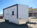 Pace American 16x8.5 Journey SE Flat Top Sloped V-Nose Car Hauler, 7K GVWR, Slider Window, AC/Heat, Jacknife Sofa, Insulated Walls/Ceiling, Drive Over Wheel Boxes, Rubber Flooring, Power Awning Stock #CMP2880 - Thumbnail 3