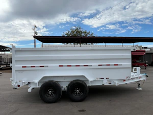PJ Trailers 14'x83" Scissor Low-Pro High Side Dump Trailer w/ 48" Sides (DM)