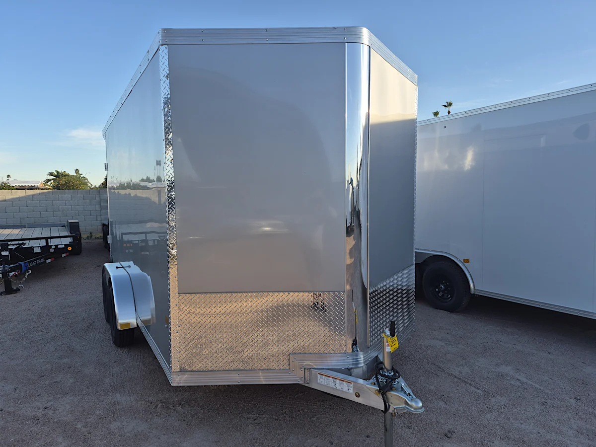 Alcom 14x7.4 All Aluminum NXT Car Hauler, 7K GVWR, Side Door, Ramp Door - Stock #ALC200 - Image 1 of 5 Alcom 14x7.4 All Aluminum NXT Car Hauler, 7K GVWR, Side Door, Ramp Door - Stock #ALC200 - Image 1 of 5