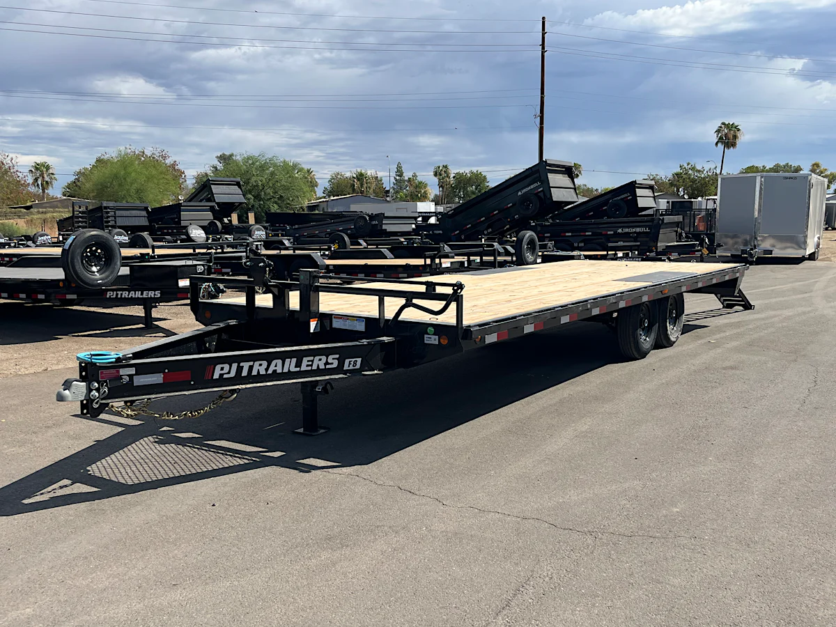 PJ Trailers PJ Trailers 24'x102" I-Beam Deckover Trailer w/ Slide-In Ramps (F8) - Stock #PPJ11223 - Image 1 of 9 PJ Trailers PJ Trailers 24'x102" I-Beam Deckover Trailer w/ Slide-In Ramps (F8) - Stock #PPJ11223 - Image 1 of 9