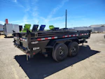 PJ Trailers 14x83 Tandem Axle, 15,400 GVWR, Low Pro Dump, 24" Sides, Solar Charger, 14 Ply Tires Stock #PJD1701 - Thumbnail 1