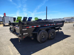 P.J. Trailers 14x83 Tandem Axle, 15,400 GVWR, Low Pro Dump, 24" Sides, Solar Charger, 14 Ply Tires