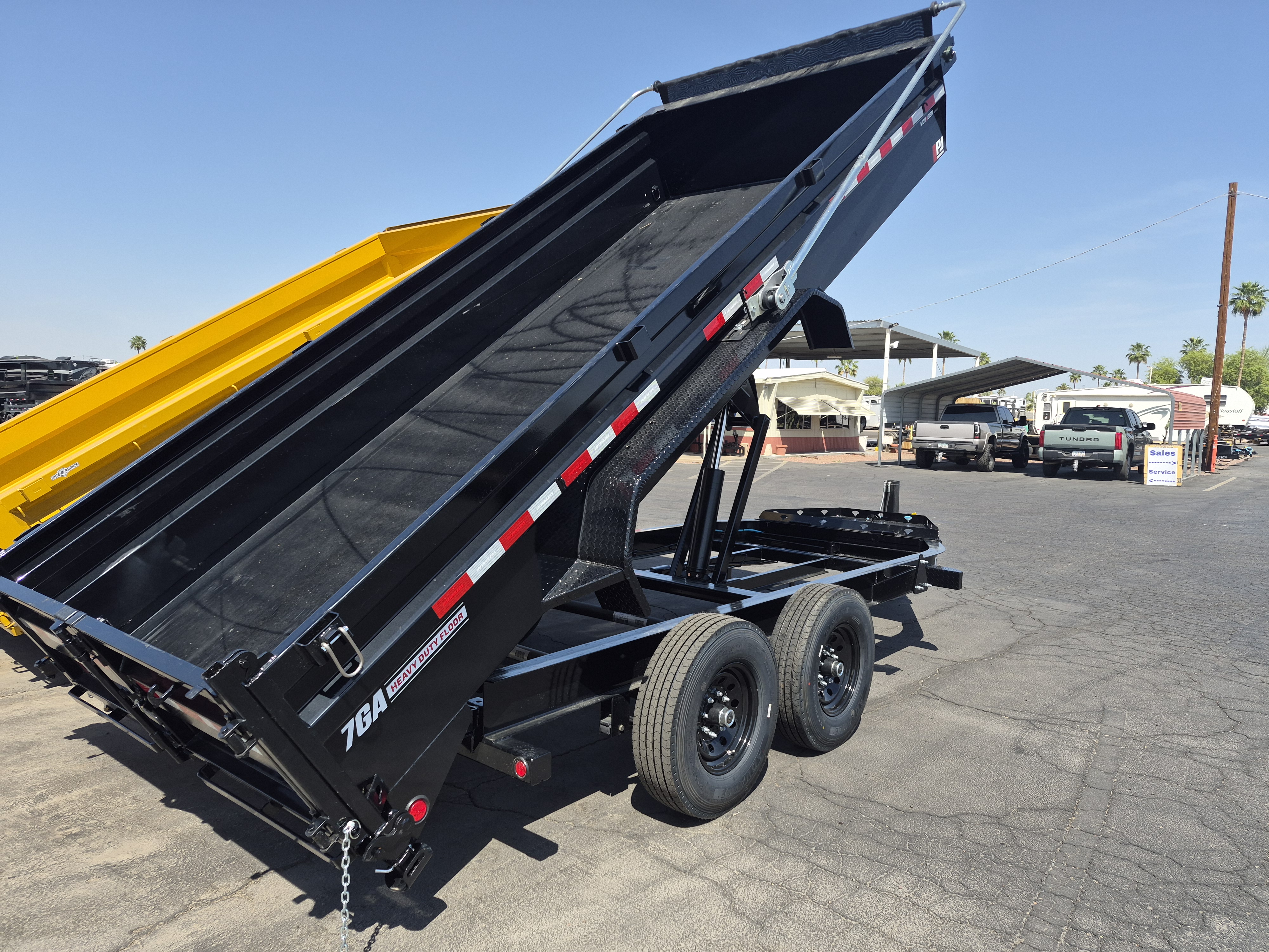 P.J. Trailers 16x83 Tandem Axle, 15,400 GVWR, Low Pro Dump, 24" Sides, 14 Ply Tires - Stock #PJD1660 - Image 2 of 4