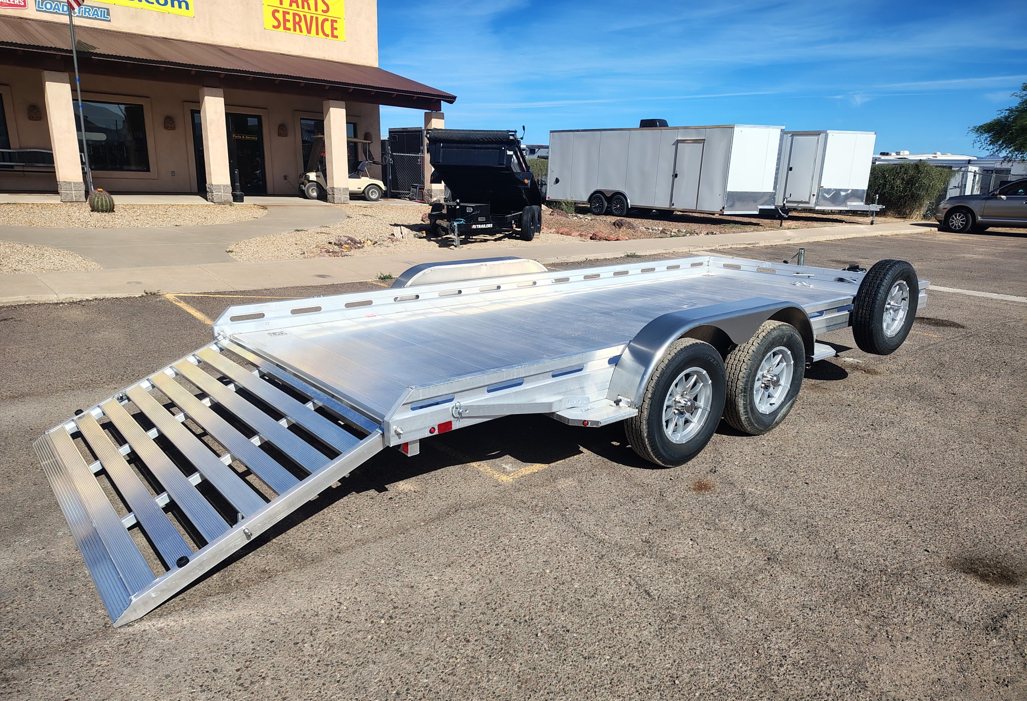 Aluma 16x80 All Aluminum, 8.5K GVWR, Tandem Axle, Electric Brake, Ramps, W/ Tailgate, RTD (8016TA-EL-R-TG-RTD) - Stock #ALU373 - Image 7 of 8