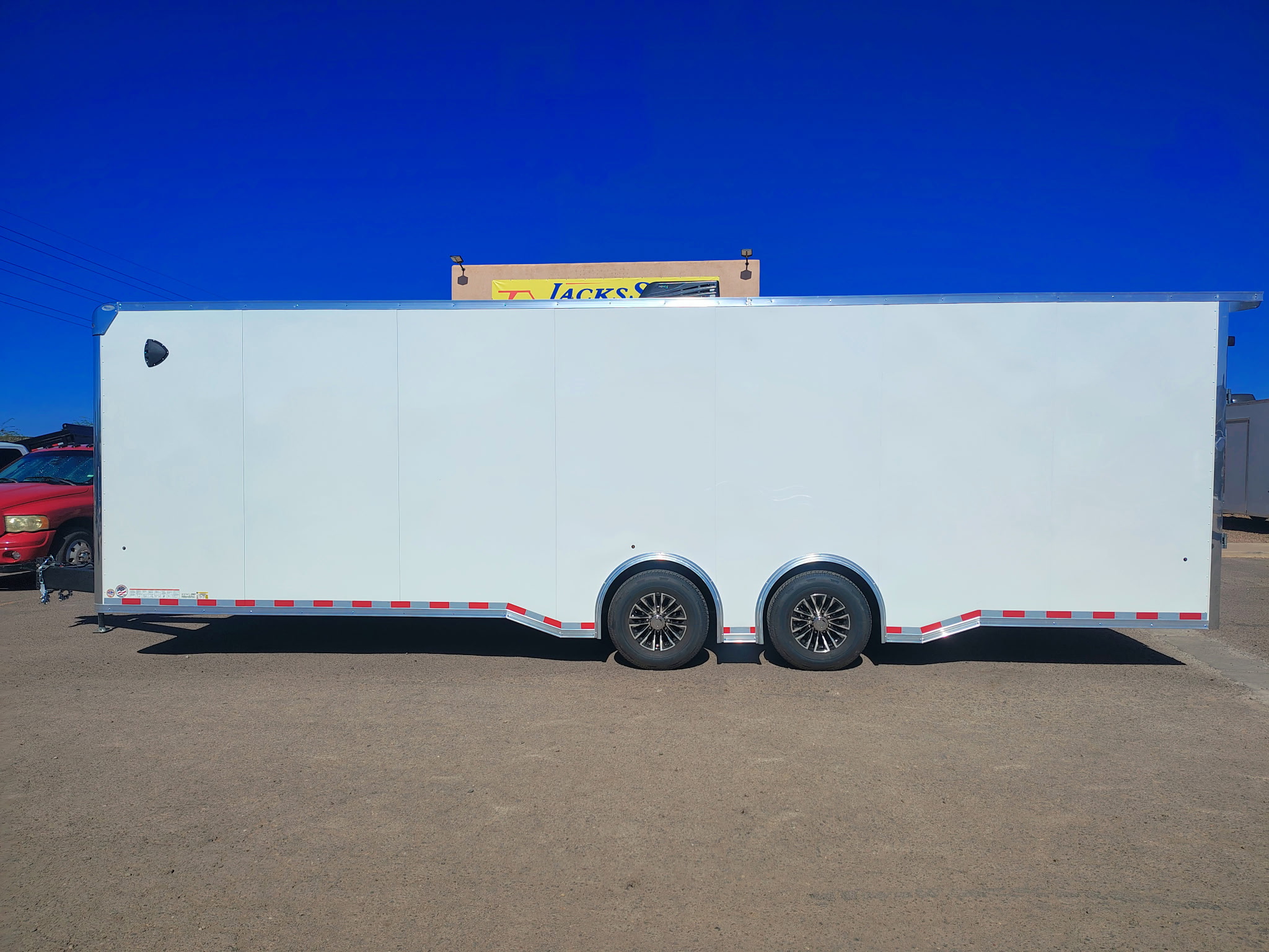 Compass 28x8.5 Canyon Race Trailer, 14K GVWR, Ramp Door,  AC/Heat, Elec. Awning - Stock #CMP2879 - Image 1 of 14