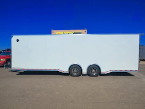 Compass 28x8.5 Canyon Race Trailer, 14K GVWR, Ramp Door,  AC/Heat, Elec. Awning