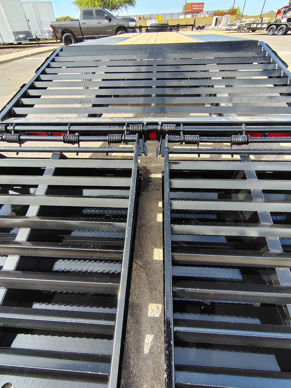 P.J. Trailers 25x102 Tandem Axle 25,900 GVWR Low-Pro Deckover with Duals, Monster Ramps, 14 Ply Tires - Stock #PPJ11178 - Image 10 of 12