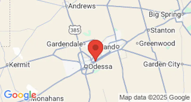 Map showing the Nationwide Trailers Odessa, TX service center