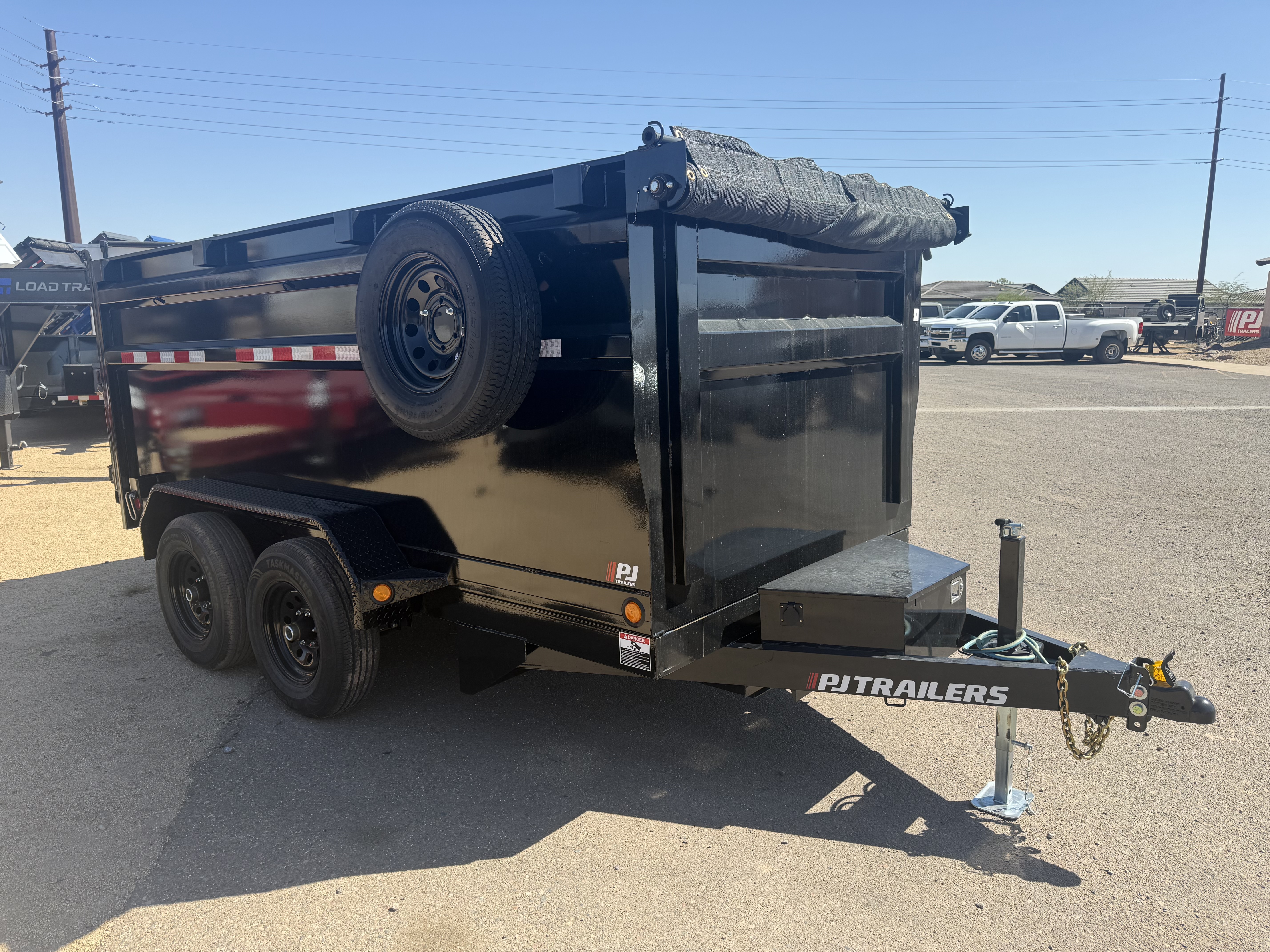 PJ Trailers 12'x72" Single Ram Dump Trailer w/ 48" Sides (D3)
