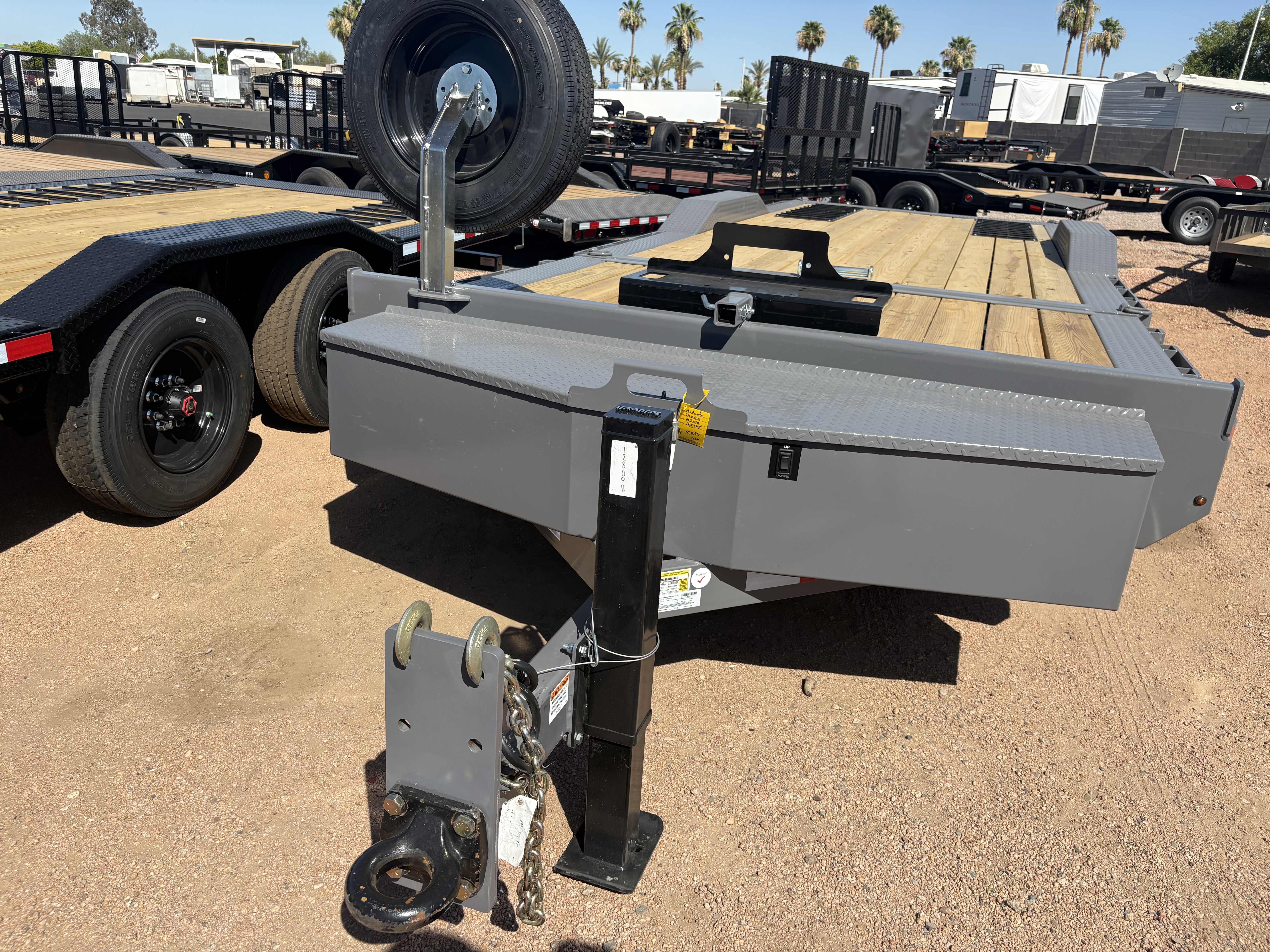 Midsota 24x8.5 (18'+6') Tilt Bed Wide Body, Drive Over Fender, 17,600 GVWR, 80" Steel Toolbox - Stock #MI010 - Image 1 of 6
