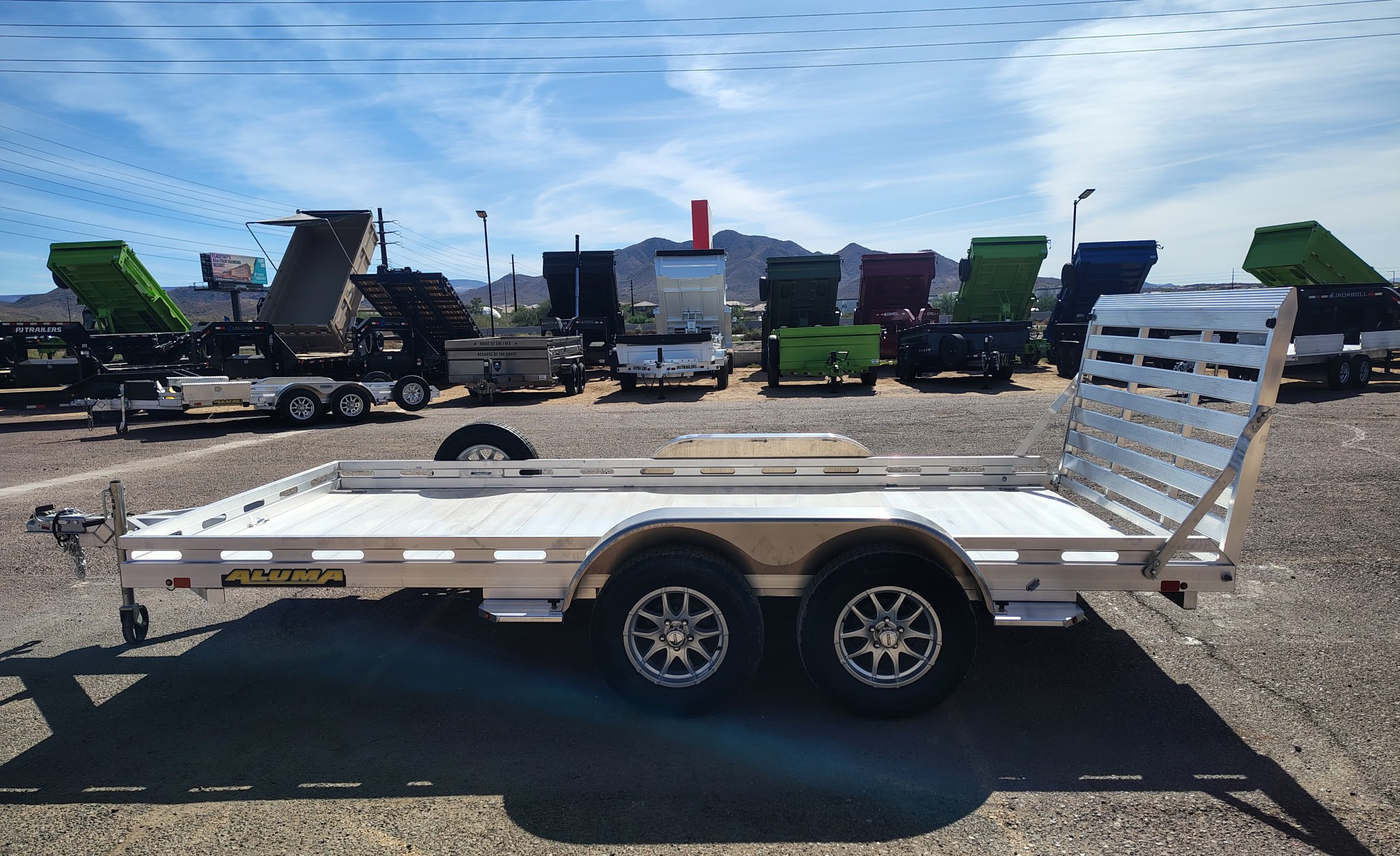 Aluma 14x80 All Aluminum, 8.5K GVWR, Tandem Axle, Straight Tailgate (8014TA-EL-TG-RTD) - Stock #ALU372 - Image 3 of 7