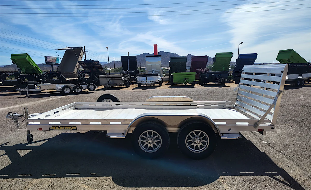 Aluma 14x80 All Aluminum, 8.5K GVWR, Tandem Axle, Straight Tailgate (8014TA-EL-TG-RTD) - Stock #ALU372 - Image 3 of 7 Aluma 14x80 All Aluminum, 8.5K GVWR, Tandem Axle, Straight Tailgate (8014TA-EL-TG-RTD) - Stock #ALU372 - Image 3 of 7
