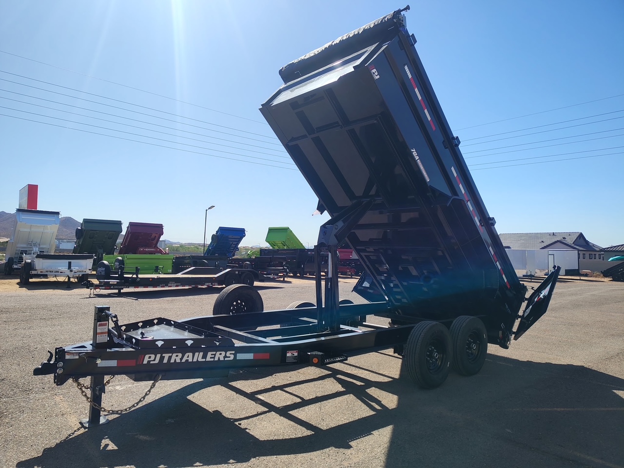 P.J. Trailers 16x83 Tandem Axle, 15,400 GVWR, Low Pro Dump, 36" Sides, 14 Ply Tires - Stock #PJD1697 - Image 8 of 11