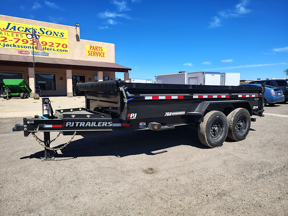 PJ Trailers PJ Trailers 14'x83" Scissor Low-Pro Dump Trailer w/ 24" Sides (DL) - Stock #PJD1702 - Image 1 of 10 PJ Trailers PJ Trailers 14'x83" Scissor Low-Pro Dump Trailer w/ 24" Sides (DL) - Stock #PJD1702 - Image 1 of 10