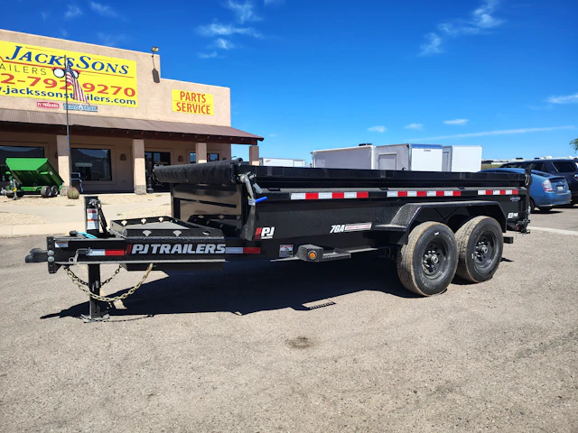 PJ Trailers 14'x83" Scissor Low-Pro Dump Trailer w/ 24" Sides (DL)