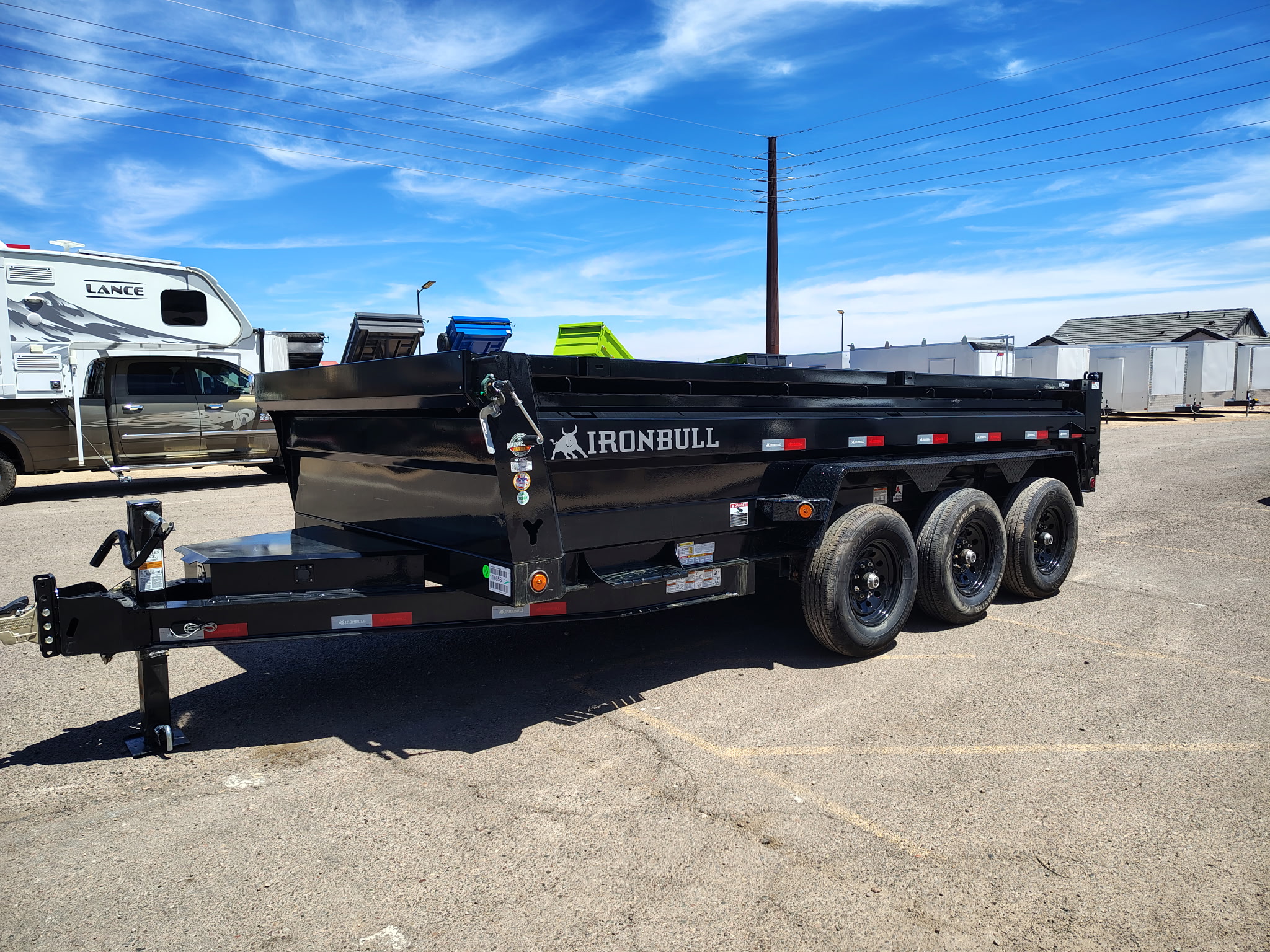 Iron Bull 16'x83" Scissor Dual I-Beam Bumper Pull Dump Trailer w/ 24" Sides (DTB)