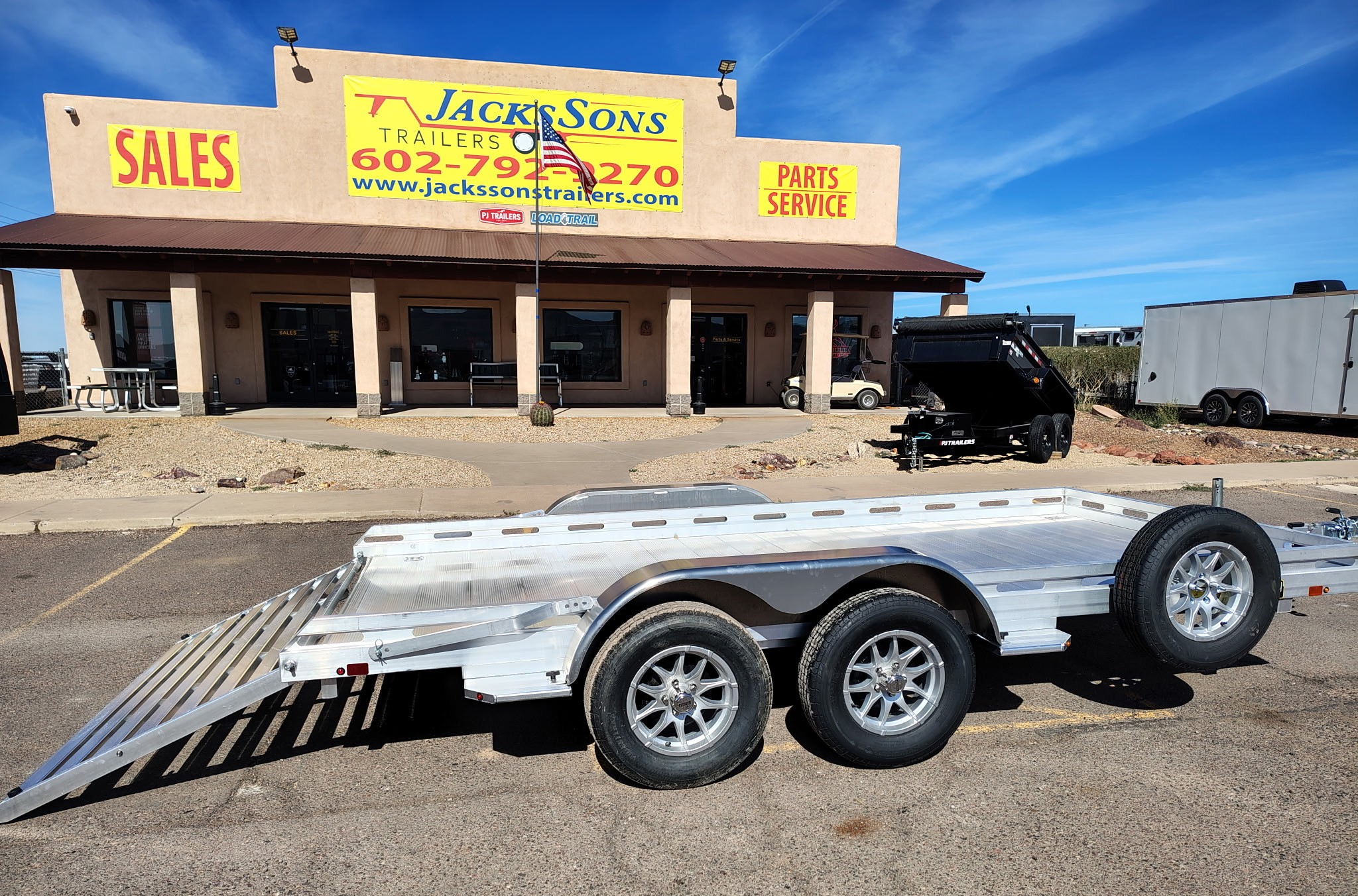 Aluma 14x80 All Aluminum, 8.5K GVWR, Tandem Axle, Straight Tailgate (8014TA-EL-TG-RTD) - Stock #ALU372 - Image 2 of 7