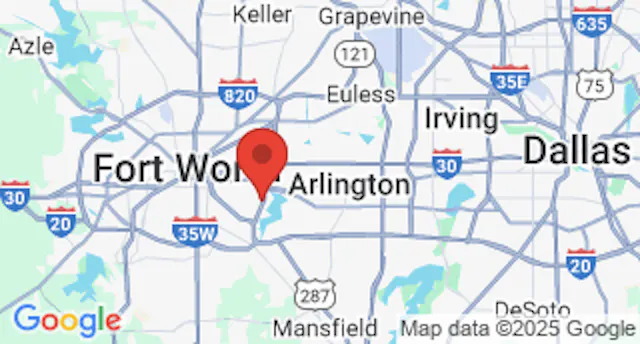Map showing the Nationwide Trailers Fort Worth, TX service center