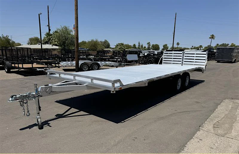 Aluma Aluma 24'x102" Aluminum Flatbed Trailer w/ Bi-Fold Tailgate (1024H) - Stock #ALU429 - Image 1 of 7 Aluma Aluma 24'x102" Aluminum Flatbed Trailer w/ Bi-Fold Tailgate (1024H) - Stock #ALU429 - Image 1 of 7
