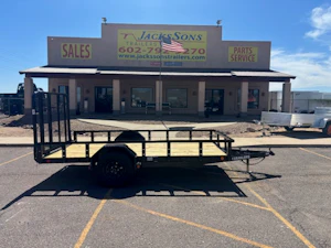 PJ Trailers 14'x72" Single Axle Channel Utility Trailer w/ Fold-In Ramp Gate (U2)