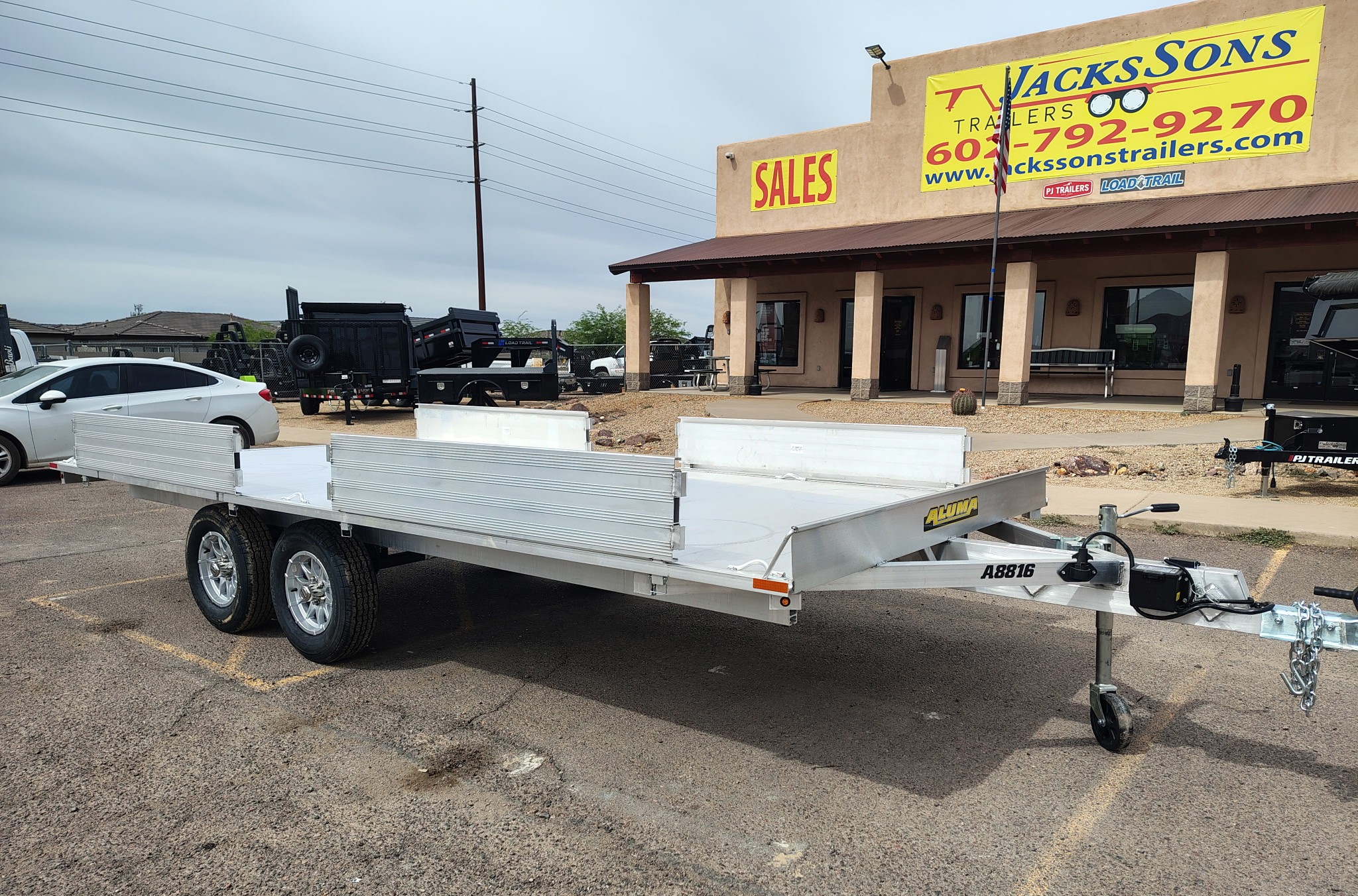 Aluma 16x88 All Aluminum, 4.4K GVWR, Tandem Axle, ATV Ramp (A8816TA-EL-R) - Stock #ALU377 - Image 1 of 7