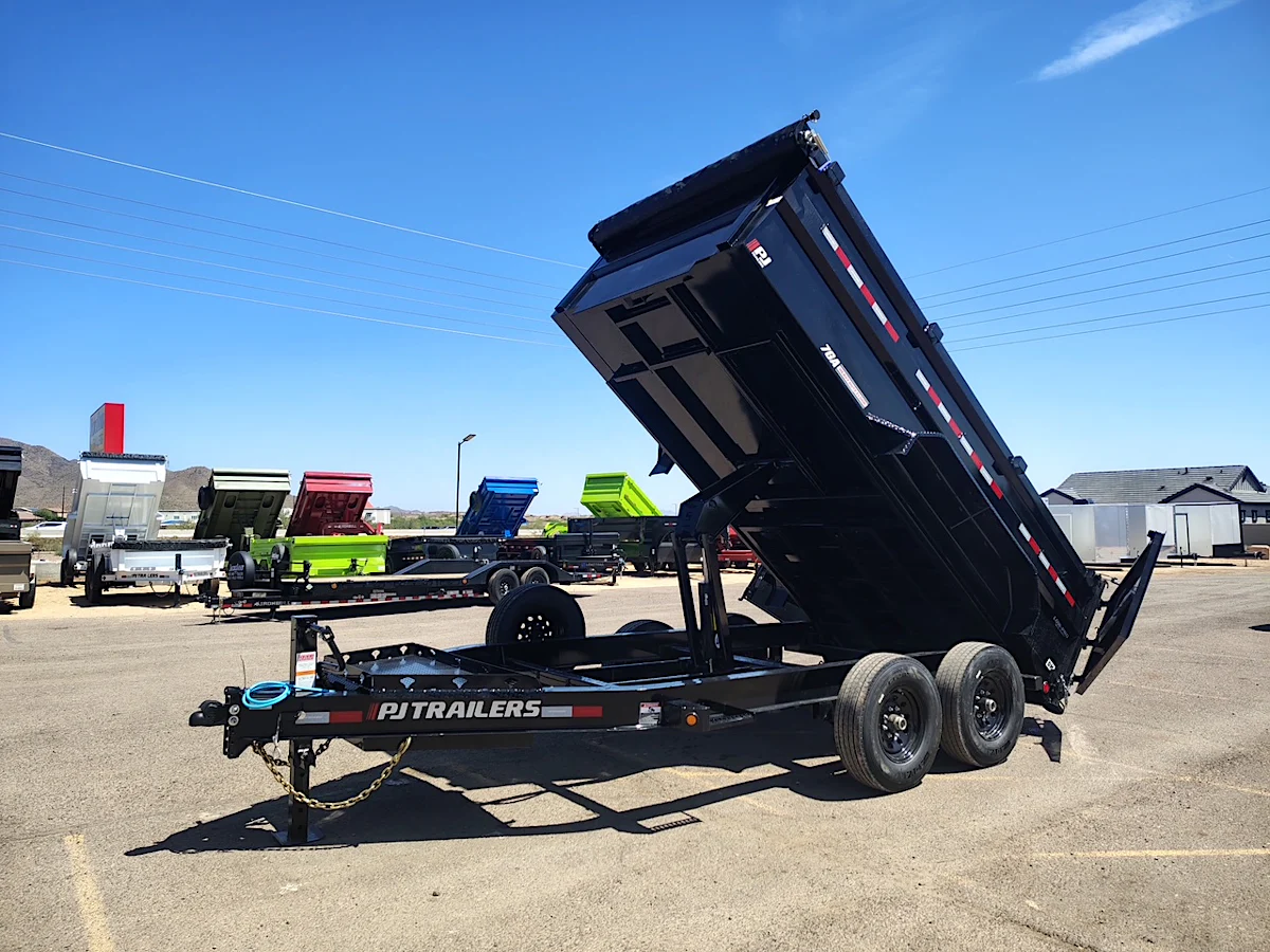 P.J. Trailers 14x83 Tandem Axle, 15,400 GVWR, Low Pro Dump, 36" Sides, 14 Ply Tires - Stock #PJD1696 - Image 5 of 12 P.J. Trailers 14x83 Tandem Axle, 15,400 GVWR, Low Pro Dump, 36" Sides, 14 Ply Tires - Stock #PJD1696 - Image 5 of 12