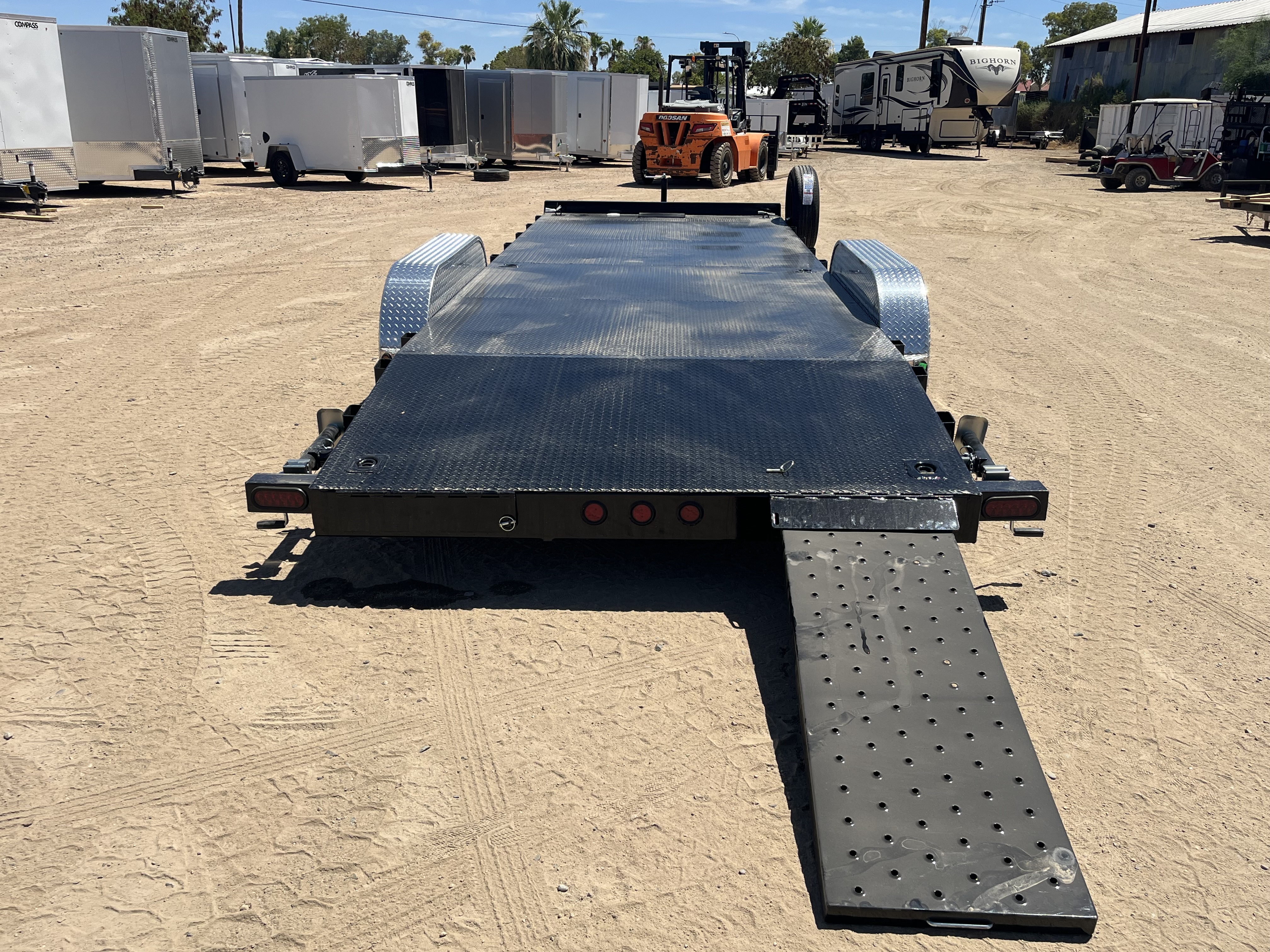 P.J. Trailers 22x83 Tandem Axle, 10K GVWR, Steel Deck Car Hauler, Slide-In Ramps - Stock #PPJ11218 - Image 6 of 9