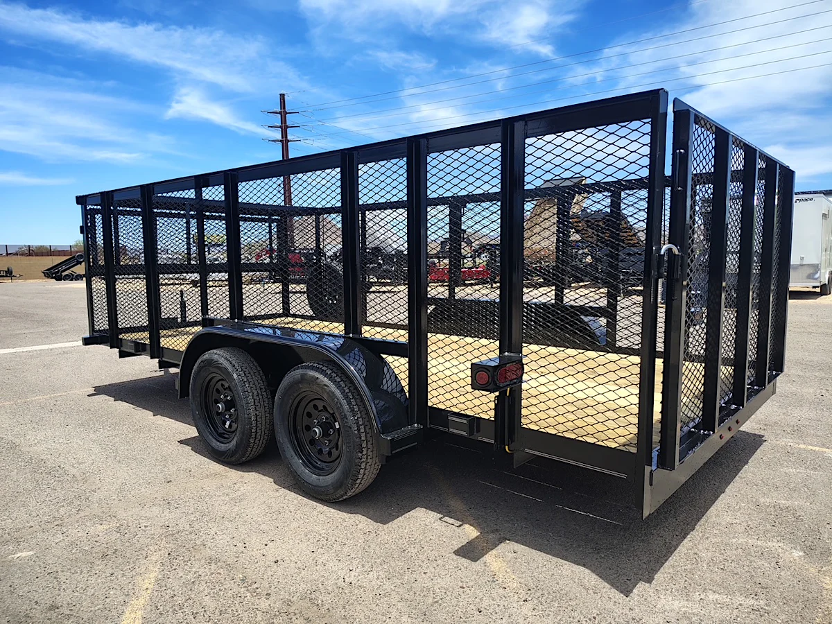 Texas Bragg Texas Bragg 16'x83" Landscape Trailer with 4 ft Sides w/ Ramp Gate (16LST) - Stock #TXB048 - Image 1 of 9 Texas Bragg Texas Bragg 16'x83" Landscape Trailer with 4 ft Sides w/ Ramp Gate (16LST) - Stock #TXB048 - Image 1 of 9