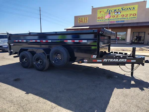 P.J. Trailers 14x83 Tandem Axle, 15,400 GVWR, Low Pro Dump, 36" Sides, 14 Ply Tires