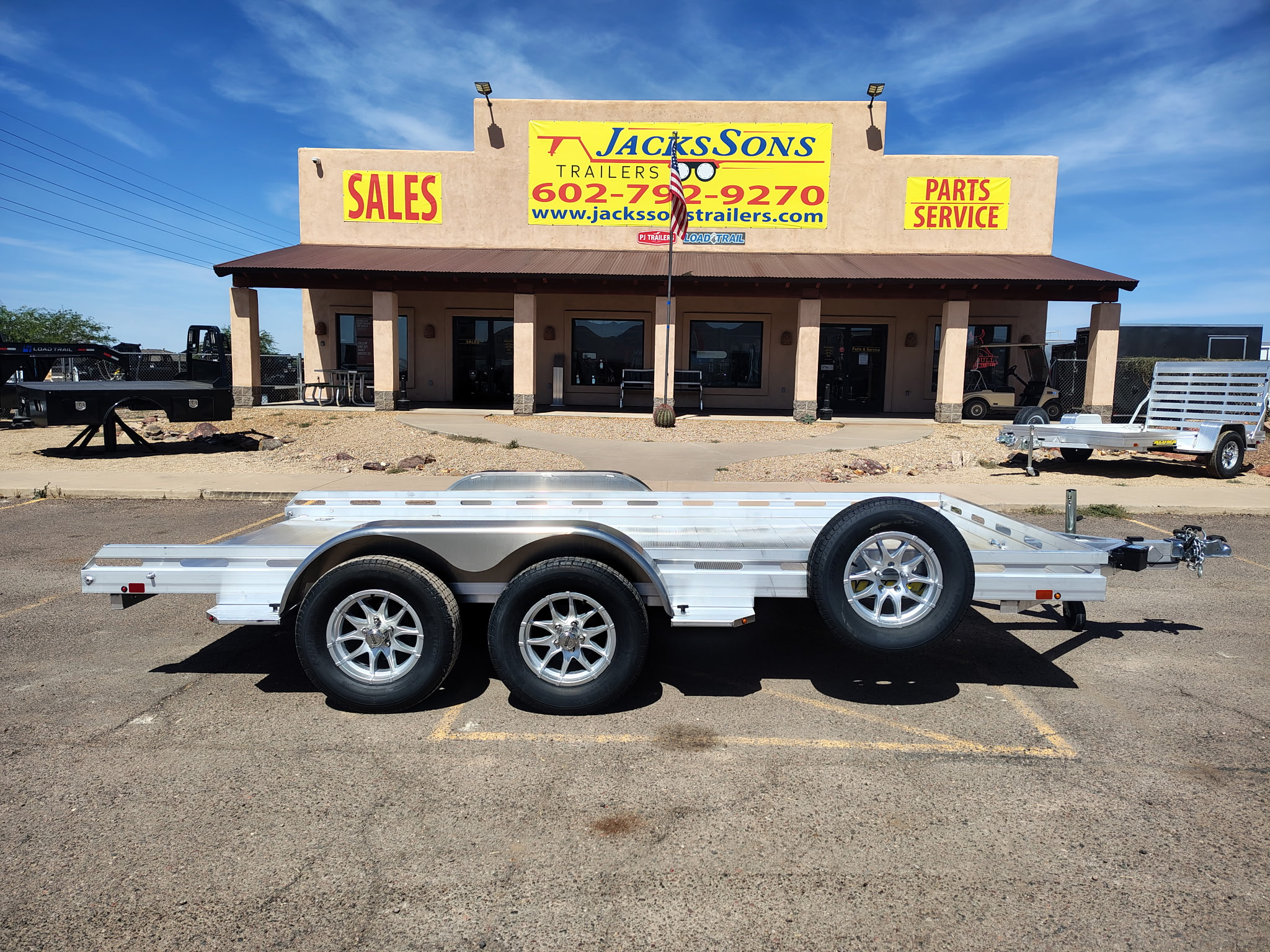Aluma 14x80 All Aluminum, 8.5K GVWR, Tandem Axle, Ramps (8014TA-EL-R-RTD) - Stock #ALU384 - Image 1 of 10