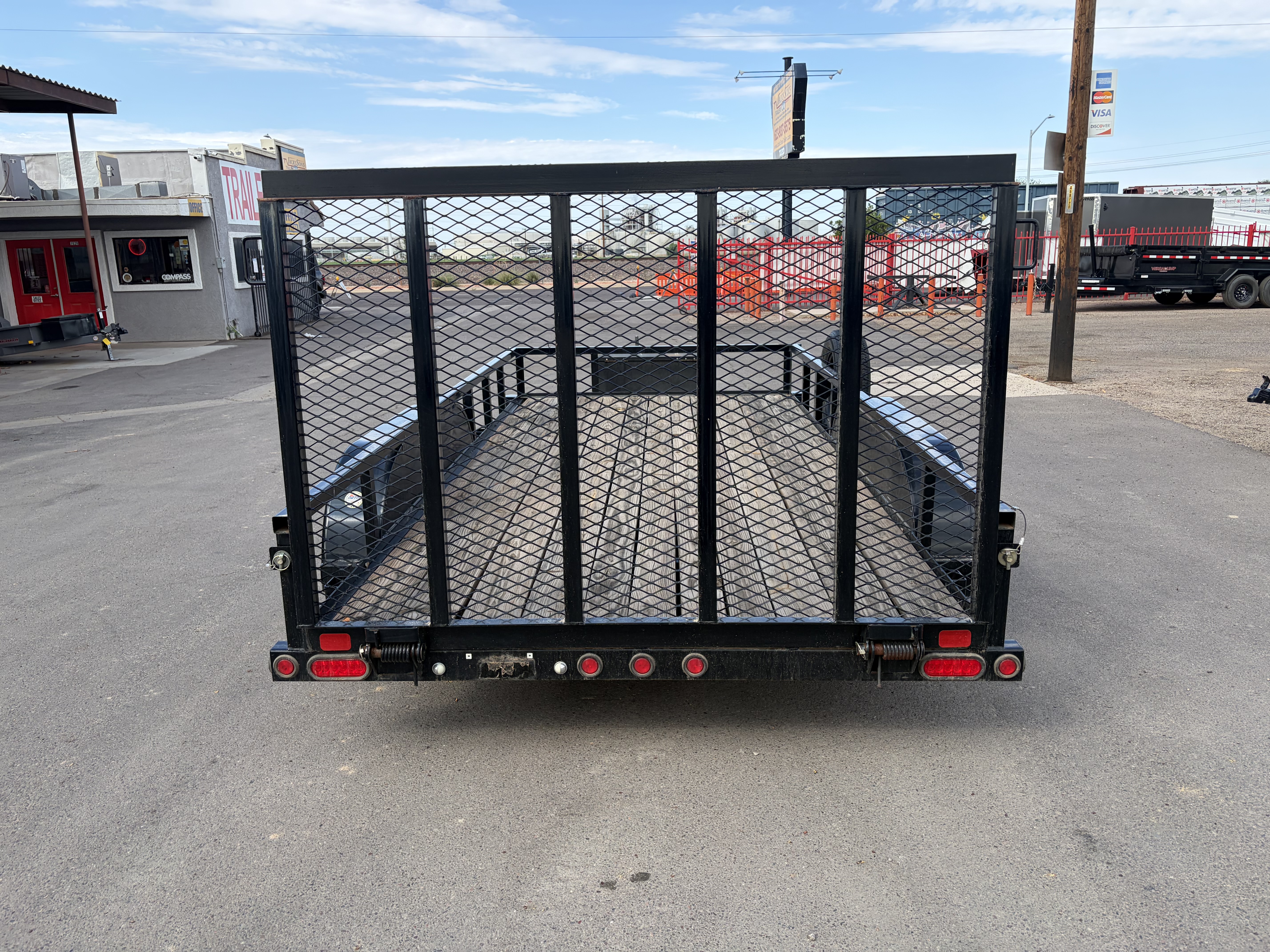 Big Tex 14'x77" Tandem Axle Pipe Top Utility Trailer w/ 4' Rear Ramp Gate (60PI)