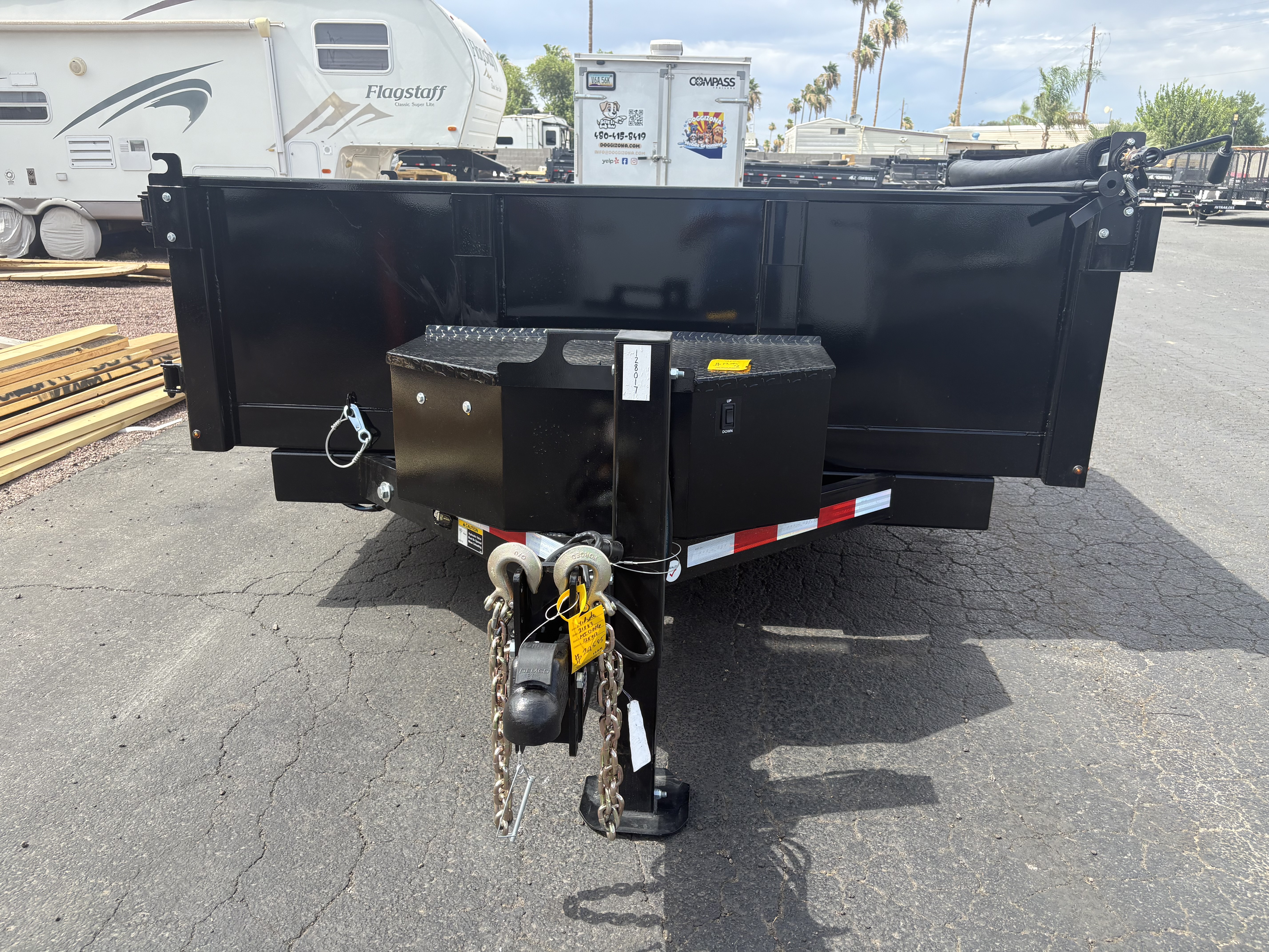 Midsota 21x83 Tandem Axle, 17.6K GVWR, Side Dump Tilt, 24" Sides, Hydraulic Jack - Stock #MID006 - Image 1 of 5