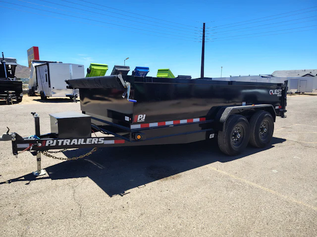 PJ Trailers 14'x83" Scissor 14K Dump Trailer w/ 24" Sides (D7)