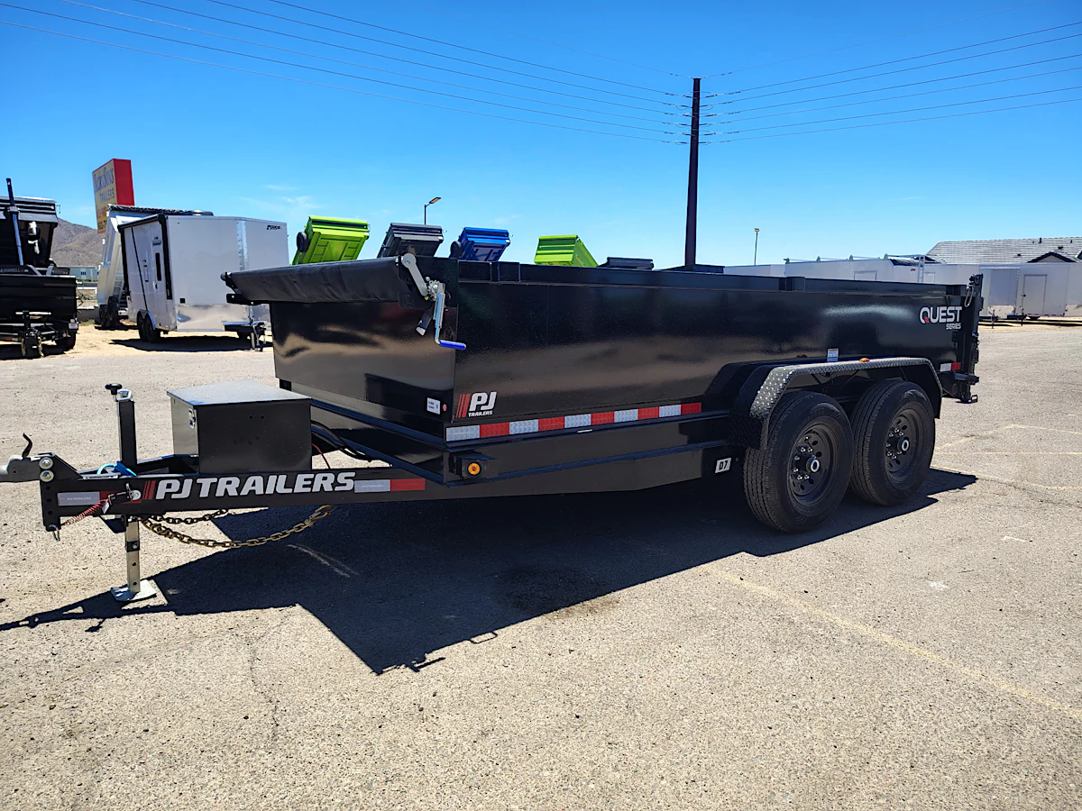 PJ Trailers PJ Trailers 14'x83" Scissor 14K Dump Trailer w/ 24" Sides (D7) - Stock #PJD1718 - Image 1 of 11 PJ Trailers PJ Trailers 14'x83" Scissor 14K Dump Trailer w/ 24" Sides (D7) - Stock #PJD1718 - Image 1 of 11