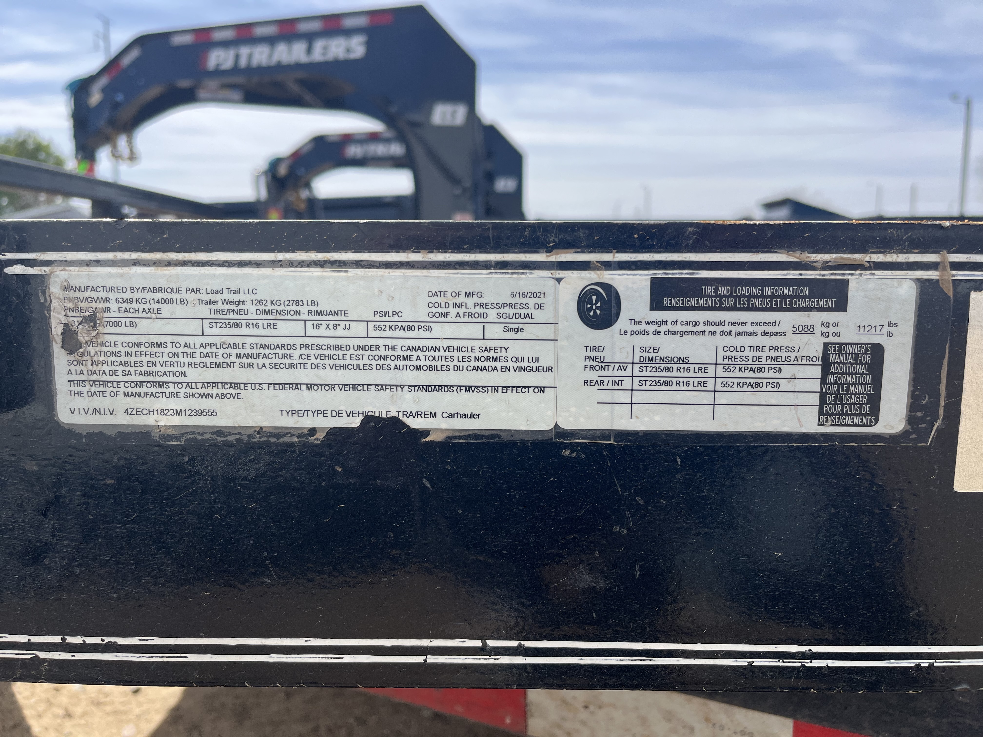 Load Trail 18x83 Car Hauler 14K GVWR - Stock #USD9555 - Image 7 of 7