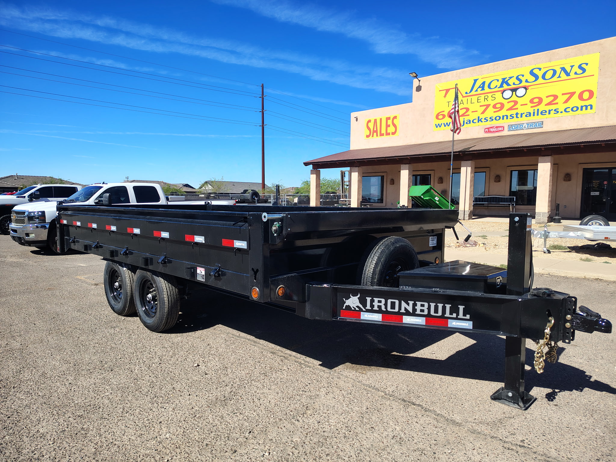 Norstar 16x96 IronBull Tandem Axle Deckover Dump, 15K GVWR, 18" Fold Down Sides, Hydraulic Jack - Stock #NST1507 - Image 1 of 13